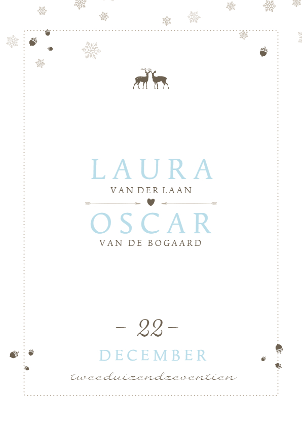 Winterwedding | trouwkaart winters - Trouwkaarten Trouwkaarten - Winterwedding | trouwkaart winters