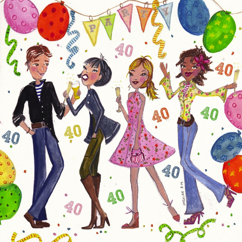 Verwonderlijk 40 jaar Feest by Cartita Design - Uitnodigingen | Kaartje2go XE-94