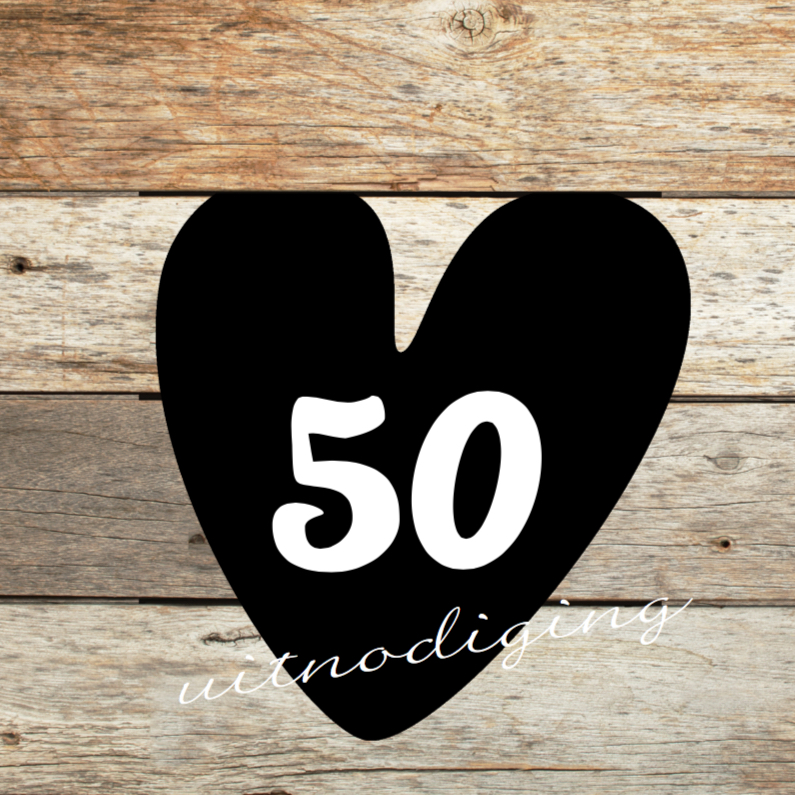 Beste 50 jaar feest- uitnodiging met hout | Kaartje2go UK-75
