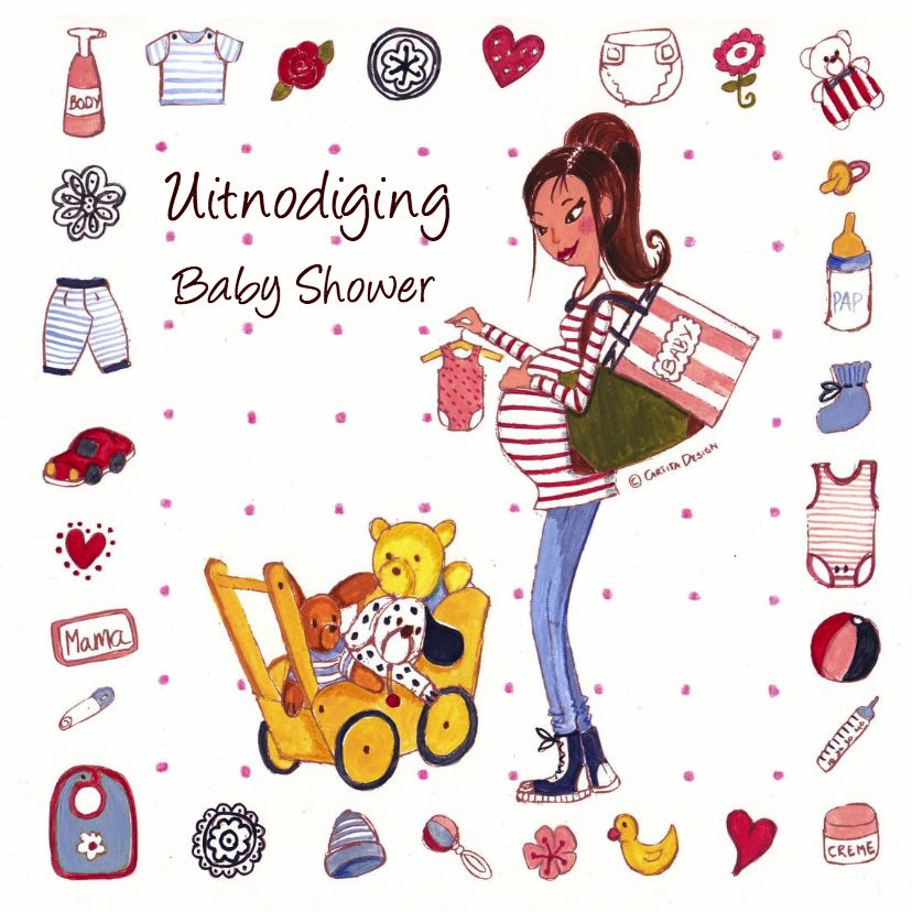 Babyshower Invitation Cartita Design - Uitnodigingen Uitnodigingen - Babyshower Invitation Cartita Design