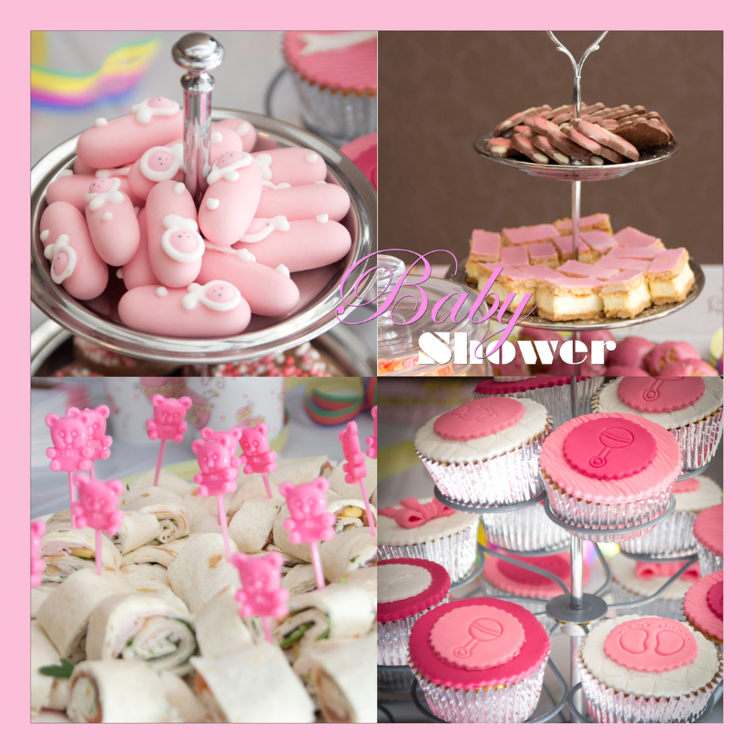 Babyshower pink - Uitnodigingen Uitnodigingen - Babyshower pink
