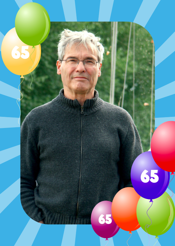 Ballonnenkader 65 jaar - Uitnodigingen Uitnodigingen - Ballonnenkader 65 jaar