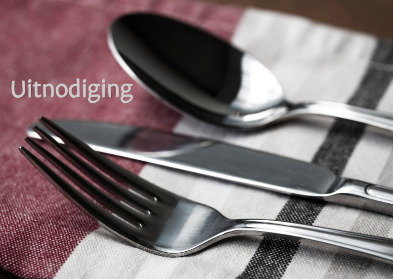 bestek op doek - Uitnodigingen Uitnodigingen - bestek op doek