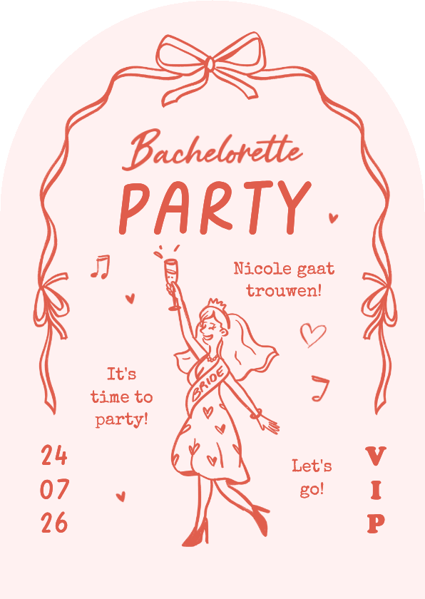 Boogkaart uitnodiging vrijgezellenfeest doodle illustratie - Uitnodigingen Uitnodigingen - Boogkaart uitnodiging vrijgezellenfeest doodle illustratie