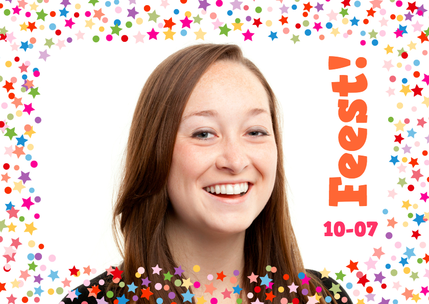 Confetti Uitnodiging Eigen Foto - Uitnodigingen Uitnodigingen - Confetti Uitnodiging Eigen Foto