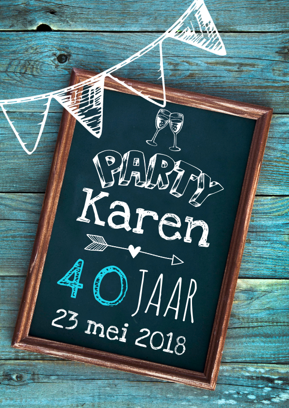 Uitnodigingen - doodle krijtbord uitnodiging