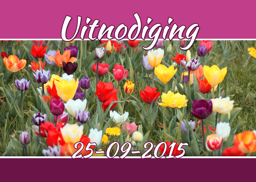 Feest bloemen zelf invullen a - Uitnodigingen Uitnodigingen - Feest bloemen zelf invullen a
