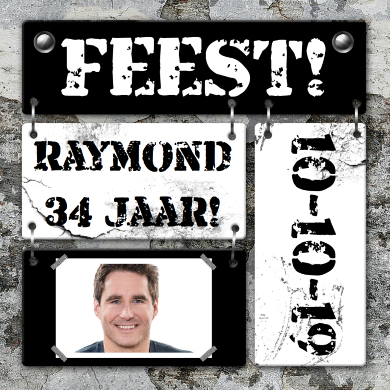Feest borden man trendy a - Uitnodigingen Uitnodigingen - Feest borden man trendy a