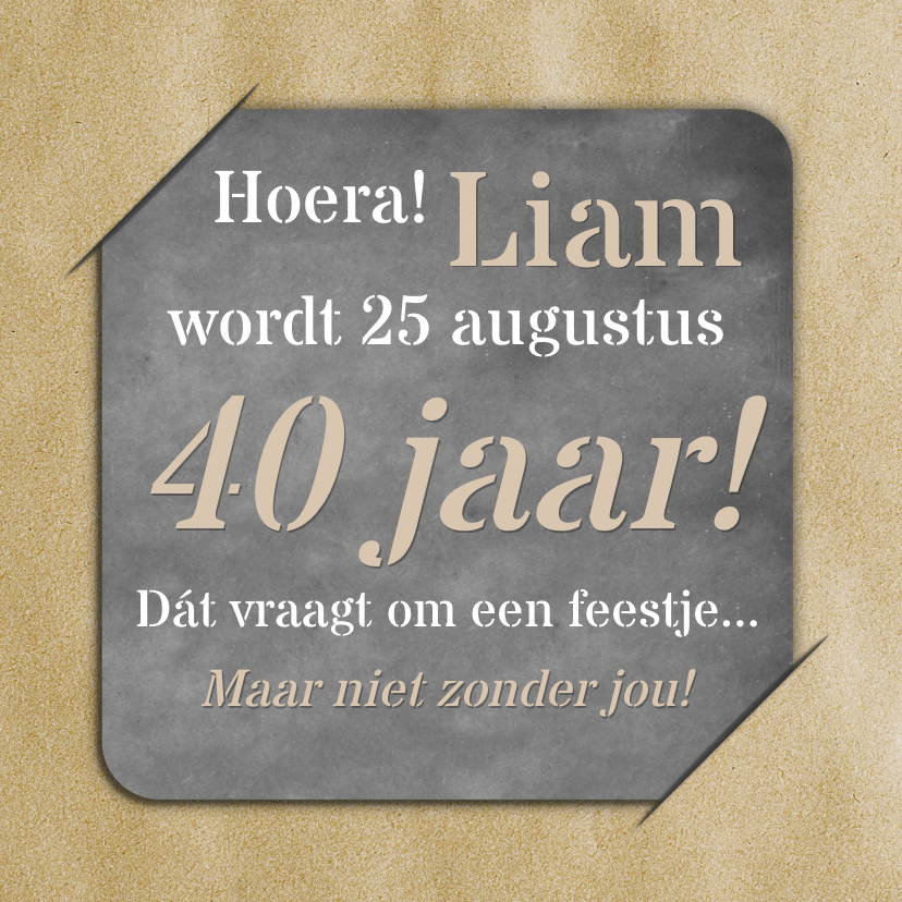 Feest krijtbord op oud papier - Uitnodigingen Uitnodigingen - Feest krijtbord op oud papier