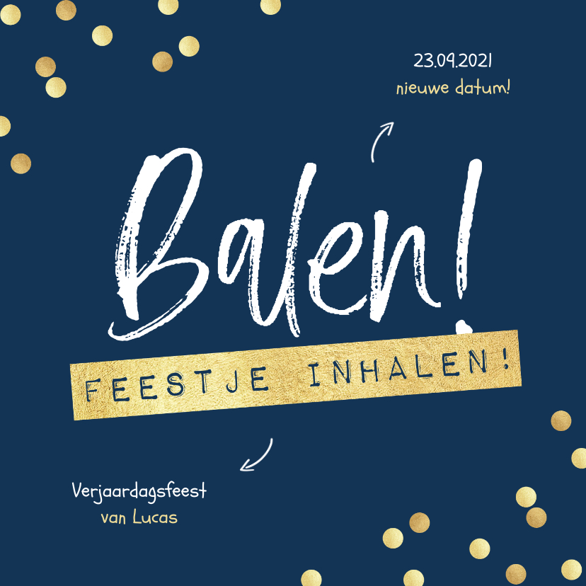 Uitnodigingen - Feestje inhalen balen uitnodiging