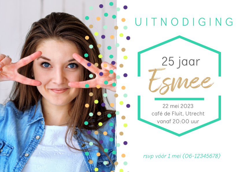 Feestje - moderne uitnodiging foto - Uitnodigingen Uitnodigingen - Feestje - moderne uitnodiging foto