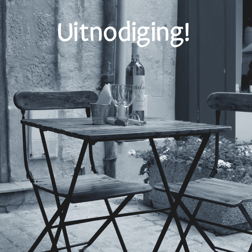 Fotokaart uitnodiging blauwgrijs - Uitnodigingen Uitnodigingen - Fotokaart uitnodiging blauwgrijs