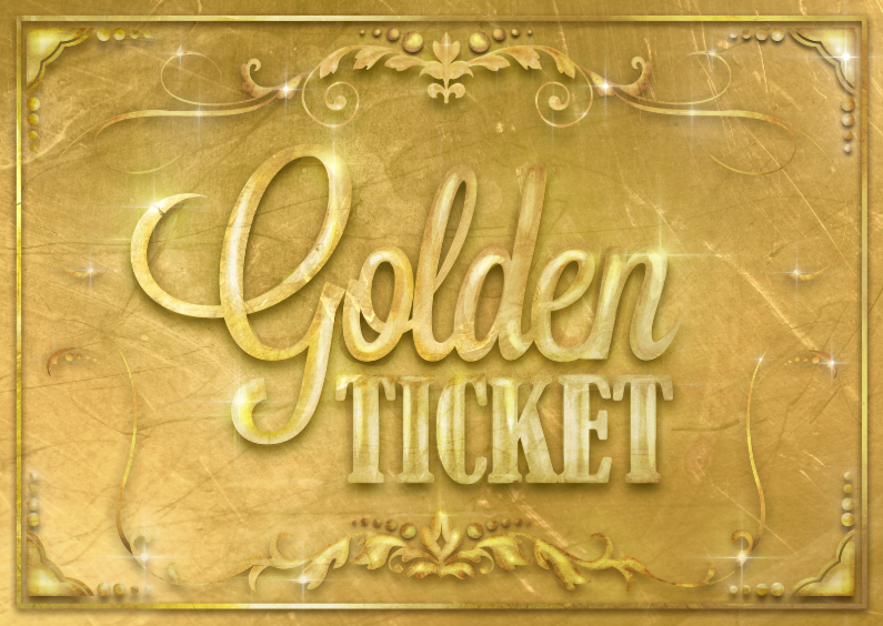 Golden ticket - Uitnodigingen Uitnodigingen - Golden ticket