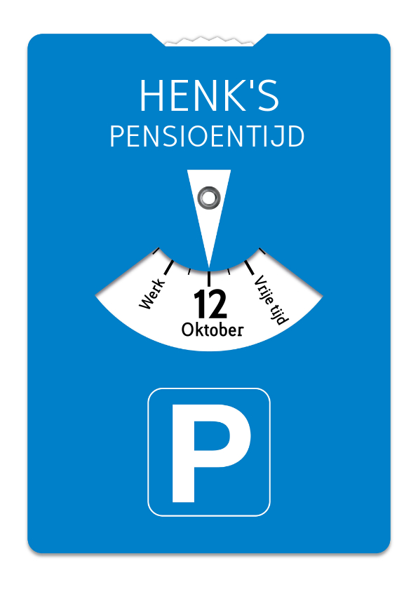 Uitnodigingen - Grappige uitnodiging  parkeerkaart voor je pensioen