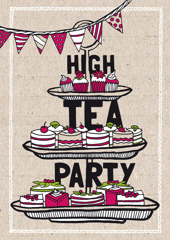 High tea party uitnodiging - Uitnodigingen Uitnodigingen - High tea party uitnodiging