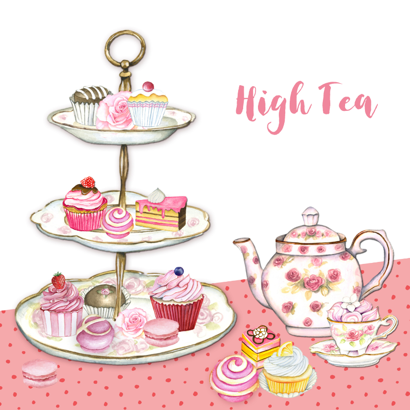 Wonderbaarlijk High Tea taartenstandaard - Uitnodigingen | Kaartje2go QH-05