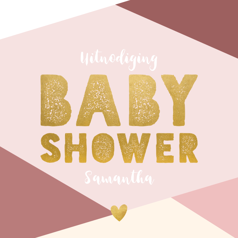 Hippe uitnodiging voor een babyshower met gekleurde vlakken - Uitnodigingen Uitnodigingen - Hippe uitnodiging voor een babyshower met gekleurde vlakken