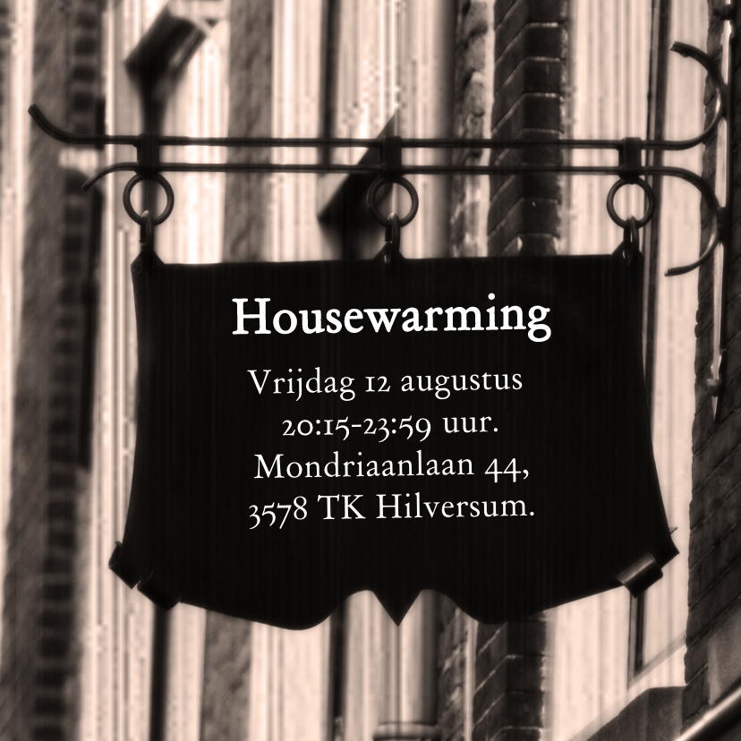 Housewarming bord zelf invullen - Uitnodigingen Uitnodigingen - Housewarming bord zelf invullen