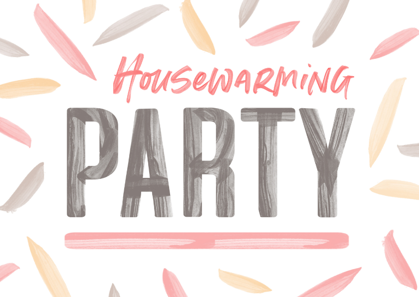 Uitnodigingen - Housewarming uitnodiging verfletters