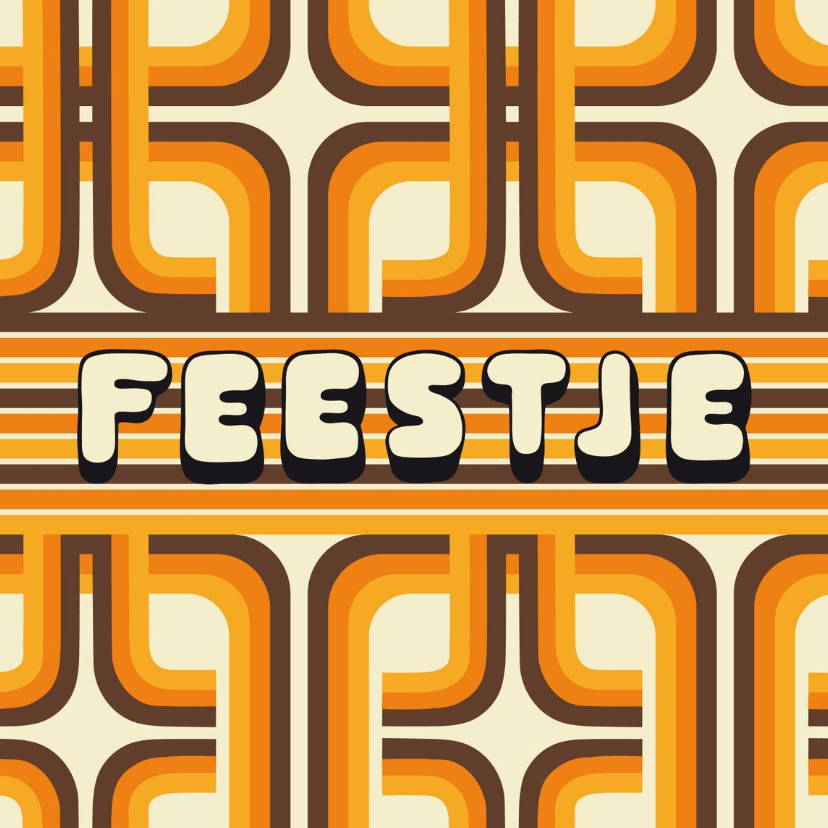 Jubileum 70's Feest Vierkant - Uitnodigingen Uitnodigingen - Jubileum 70's Feest Vierkant