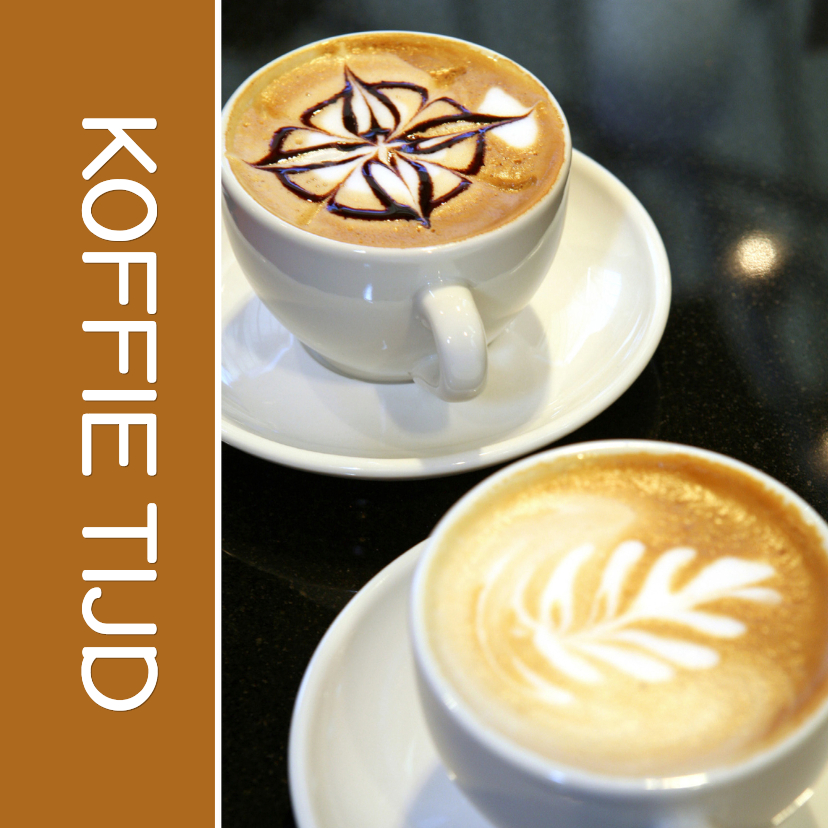 Koffietijd 2 - Cappuccino - OT - Uitnodigingen Uitnodigingen - Koffietijd 2 - Cappuccino - OT