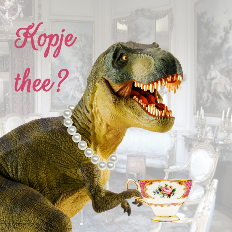 kopje thee dino - Uitnodigingen Uitnodigingen - kopje thee dino