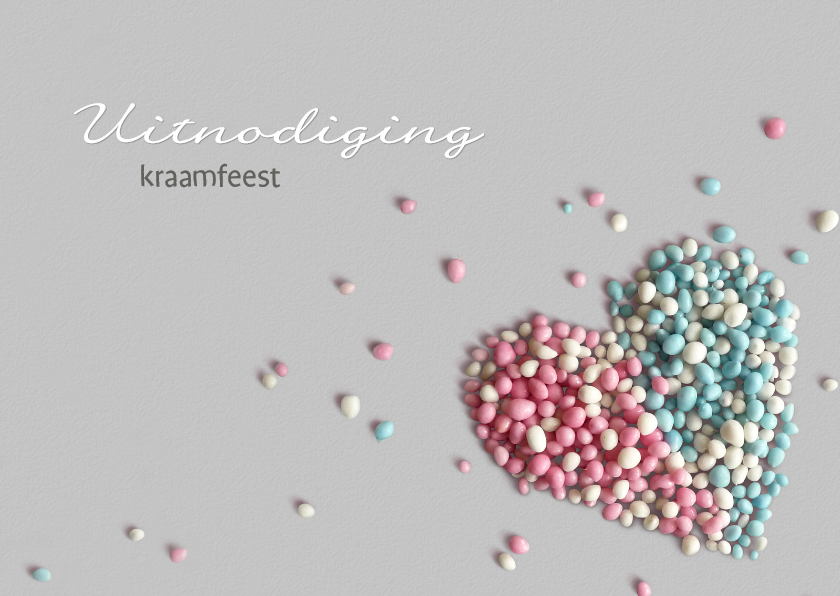 Kraamfeest Muizenhart twin 2 - Uitnodigingen Uitnodigingen - Kraamfeest Muizenhart twin 2