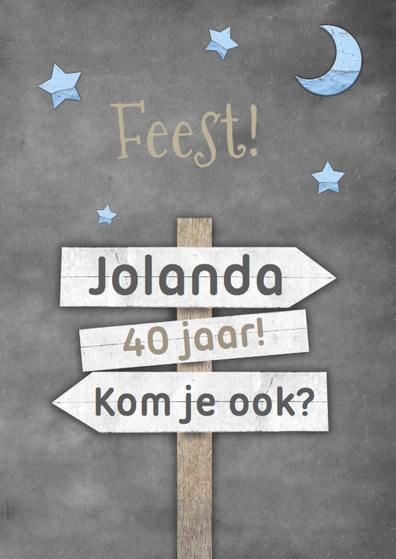 Krijtbord en wegwijzer e - Uitnodigingen Uitnodigingen - Krijtbord en wegwijzer e