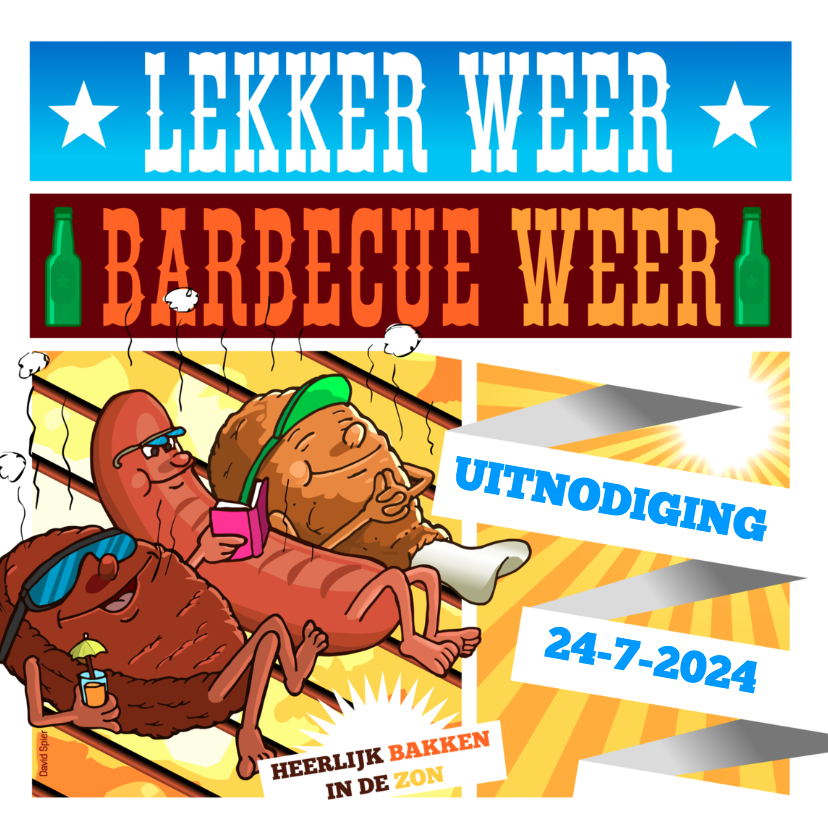 Lekker weer barbecue weer - Uitnodigingen Uitnodigingen - Lekker weer barbecue weer