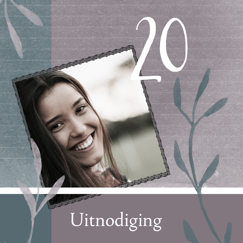 Moderne, stijlvolle uitnodiging met foto + mooie off-kleuren - Uitnodigingen Uitnodigingen - Moderne, stijlvolle uitnodiging met foto + mooie off-kleuren