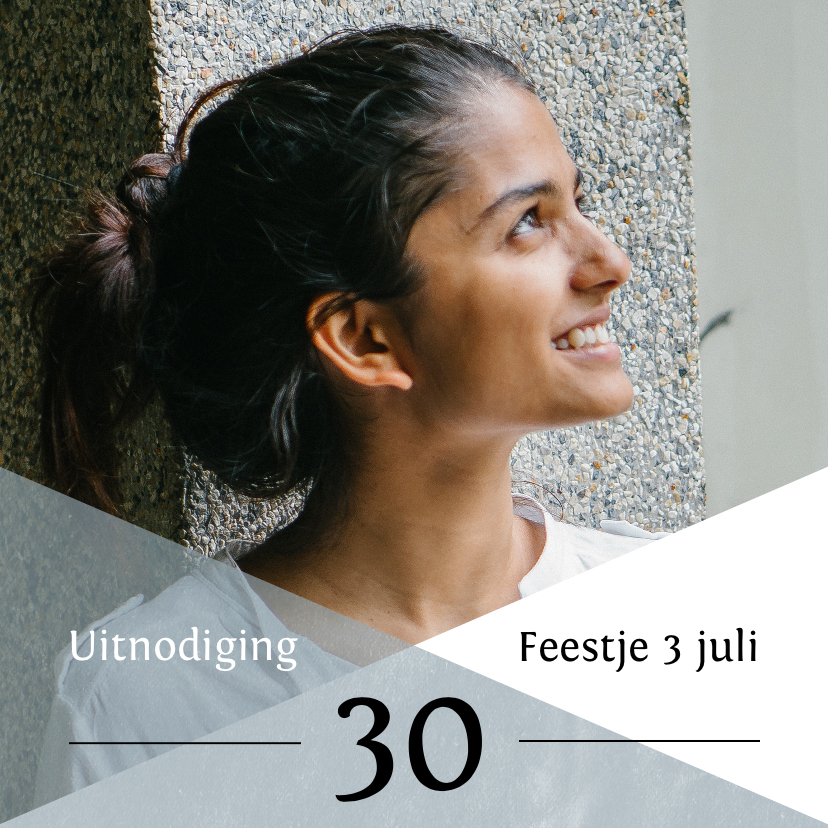 Moderne uitnodiging met foto en vlakken - Uitnodigingen Uitnodigingen - Moderne uitnodiging met foto en vlakken