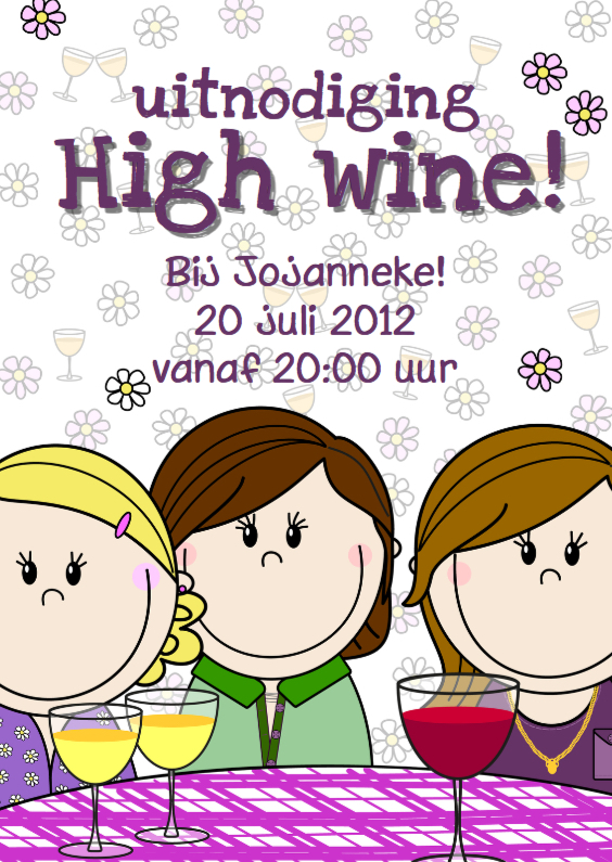 Party girls High wine - Uitnodigingen Uitnodigingen - Party girls High wine