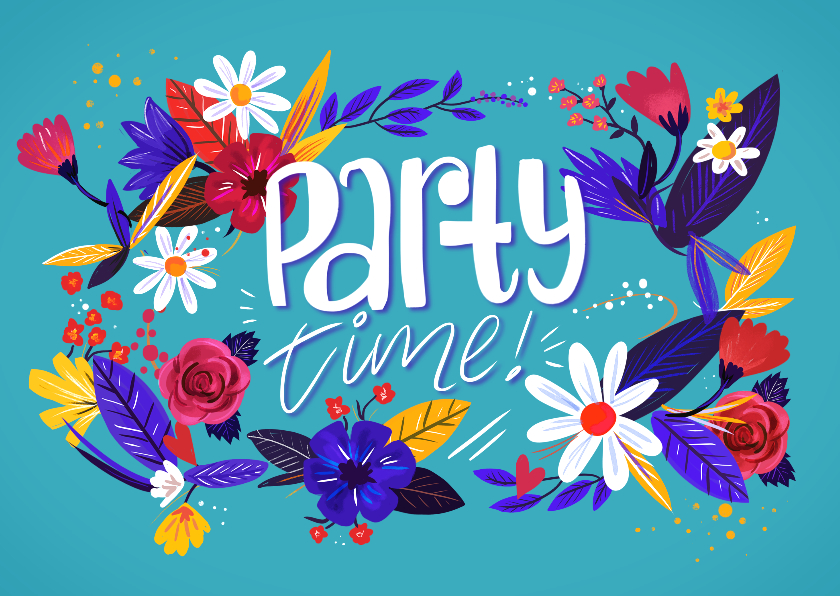 Party Time Bloemen - Uitnodigingen Uitnodigingen - Party Time Bloemen