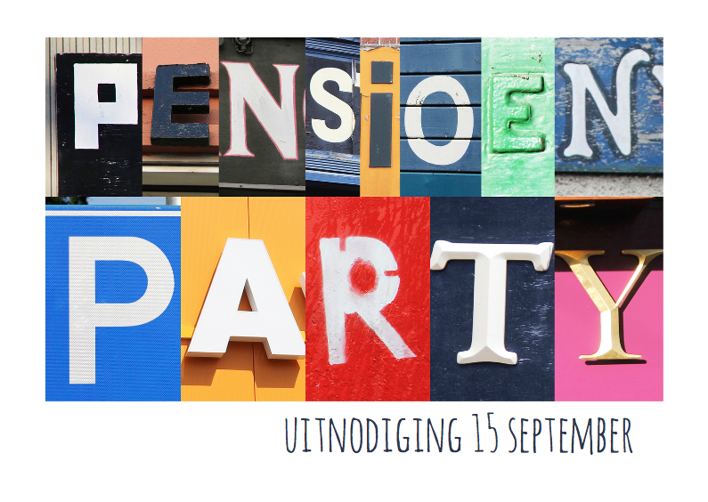Pensioen party uitnodiging - Uitnodigingen Uitnodigingen - Pensioen party uitnodiging