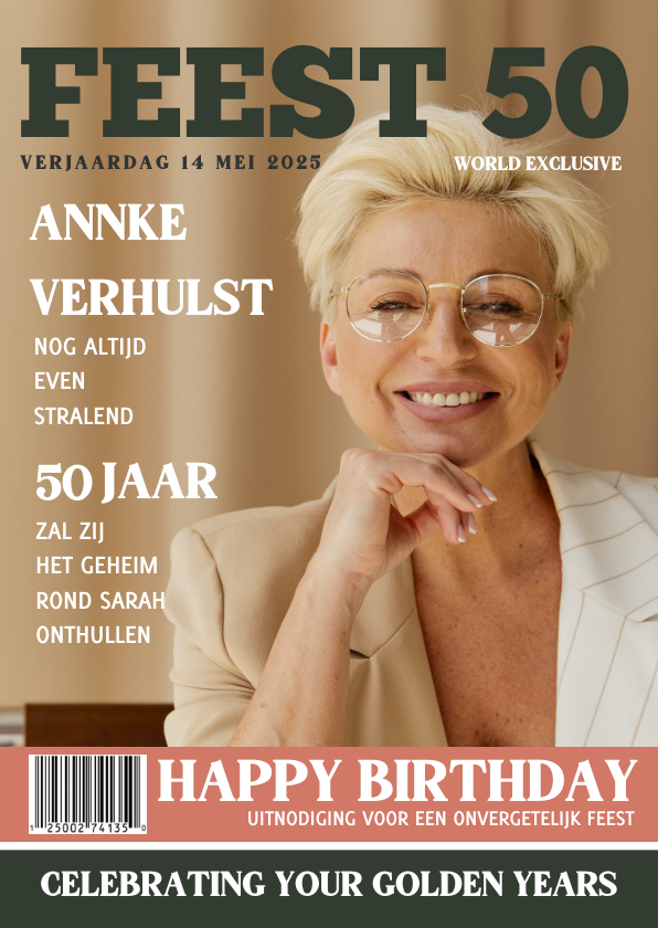 Uitnodigingen - Sarah verjaardag 50 jaar feest