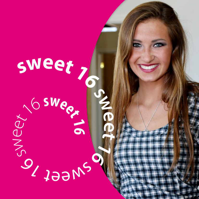 spiraal sweet 16 met foto - Uitnodigingen Uitnodigingen - spiraal sweet 16 met foto