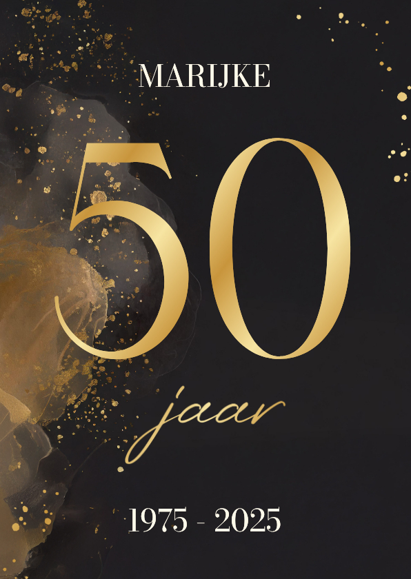 Stijlvolle uitnodiging verjaardag 50 jaar goud - Uitnodigingen Uitnodigingen - Stijlvolle uitnodiging verjaardag 50 jaar goud