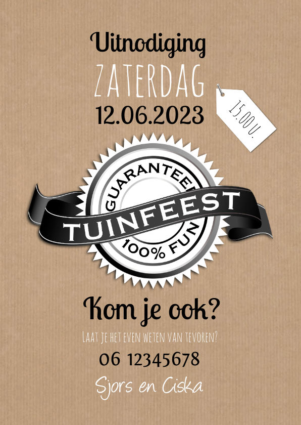 Tuinfeest 100% fun-isf - Uitnodigingen Uitnodigingen - Tuinfeest 100% fun-isf