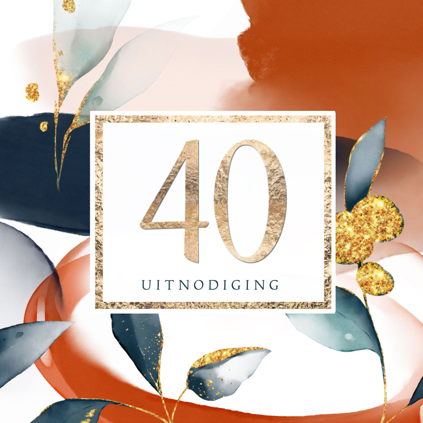 Uitnodigingen - Uitnodiging 40 jaar verjaardag - vrouw