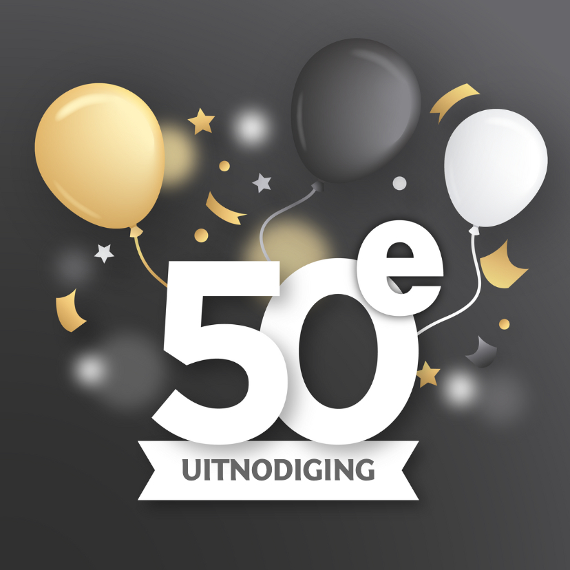 Uitnodiging 50 jaar verjaardag - Uitnodigingen Uitnodigingen - Uitnodiging 50 jaar verjaardag