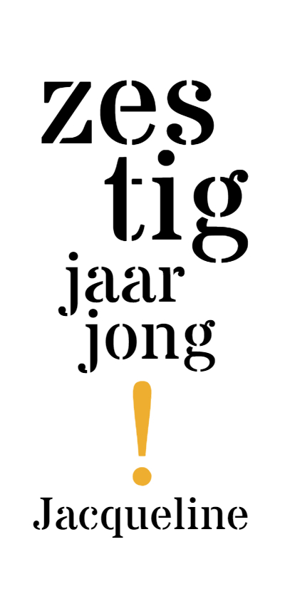 Uitnodigingen - Uitnodiging 60 typografisch lang