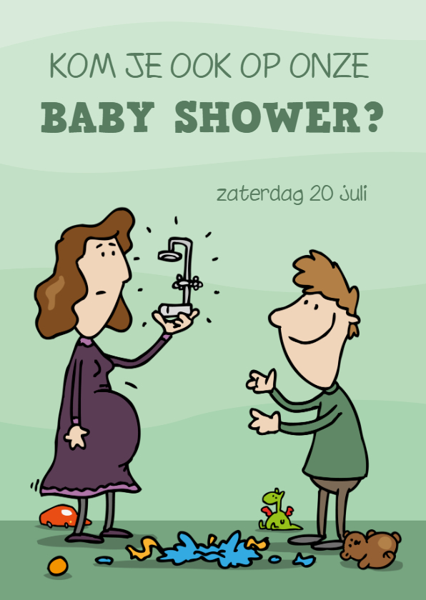Uitnodiging baby shower baby douche - Uitnodigingen Uitnodigingen - Uitnodiging baby shower baby douche