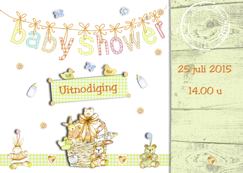 Uitnodiging Babyshower boy and girl - Uitnodigingen Uitnodigingen - Uitnodiging Babyshower boy and girl