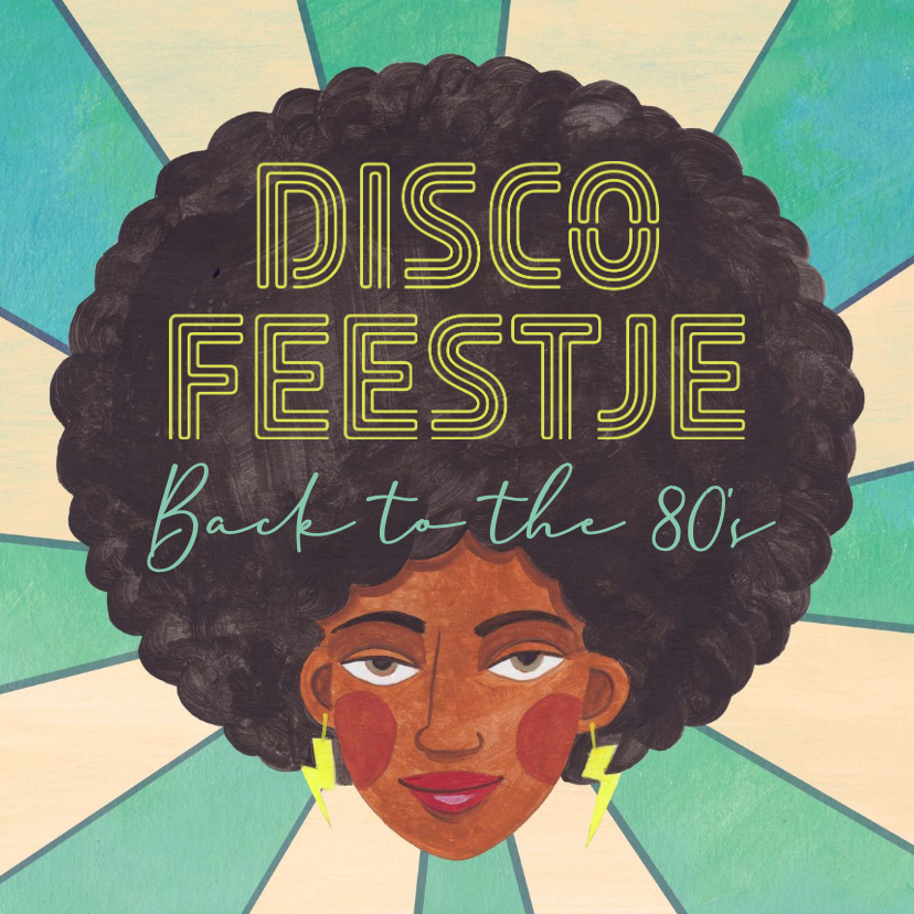 Uitnodigingen - Uitnodiging back to the 80's disco feestje
