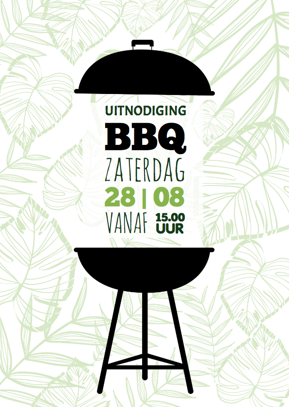 Uitnodigingen - Uitnodiging BBQ Botanisch