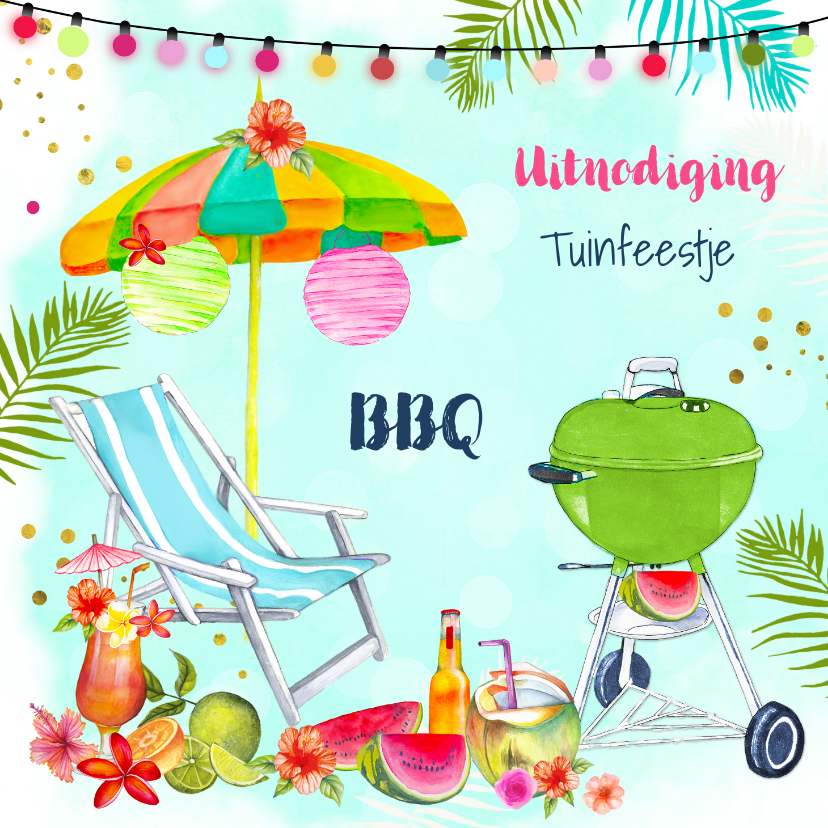 Uitnodigingen - Uitnodiging BBQ tuinfeestje