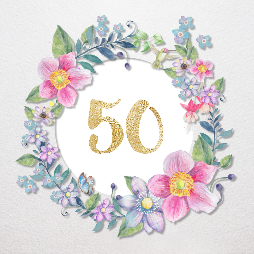Uitnodiging Clematis 50 jaar - Uitnodigingen Uitnodigingen - Uitnodiging Clematis 50 jaar