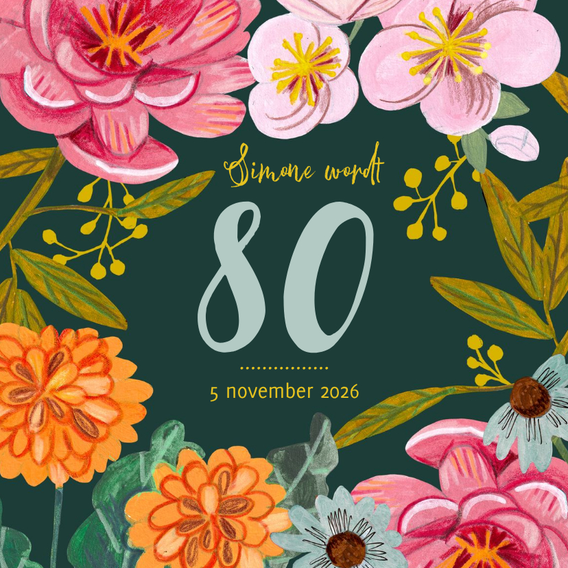 Uitnodiging feest botanische bloemen pracht - Uitnodigingen Uitnodigingen - Uitnodiging feest botanische bloemen pracht