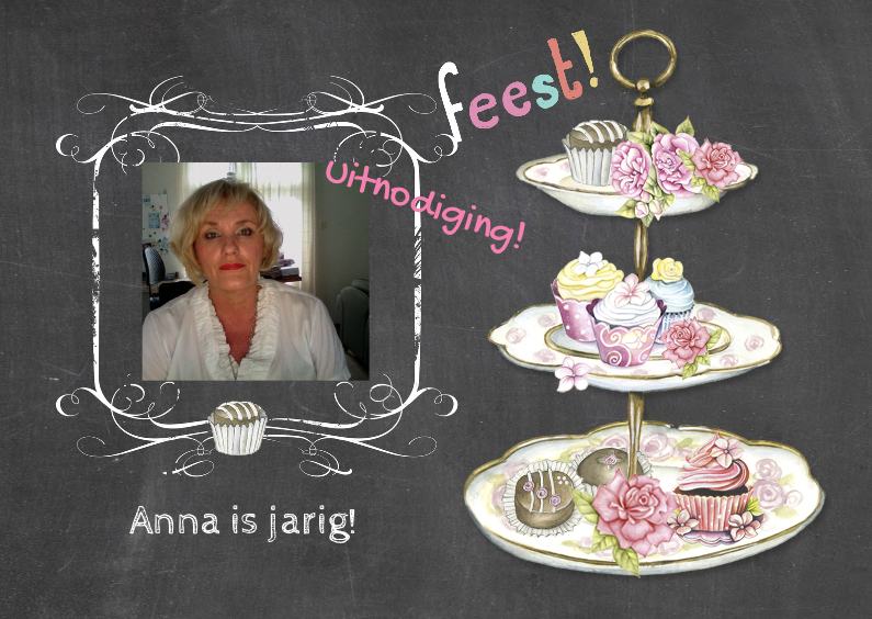 uitnodiging feest taartjes - Uitnodigingen Uitnodigingen - uitnodiging feest taartjes