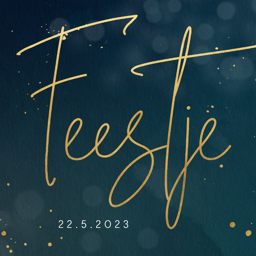 Uitnodiging feestje met goudlook - Uitnodigingen Uitnodigingen - Uitnodiging feestje met goudlook